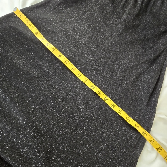 🎄 Arianna by Rachel Kaye EUC One Shoulder shimmery Dress 12 Black slant hem - Picture 12 of 16